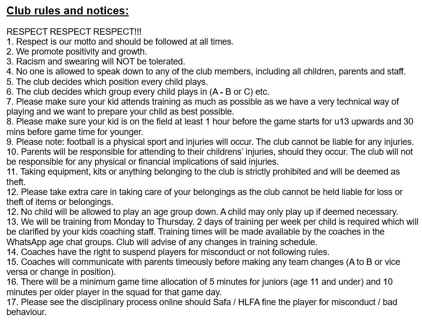 Rules and Notices
